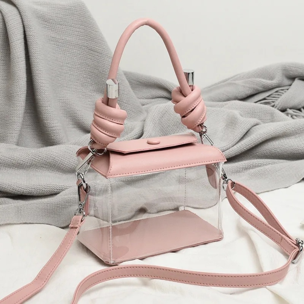 Dusty Rose x Transparent Mini Crossbody Bag